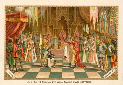 El rey Carlos VII de Francia nombrando caballero a Juana de Arco, 1429 de French School